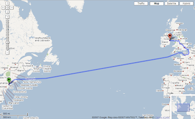 Ramblefish: Google-Mapping NY to Dublin